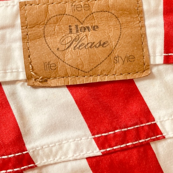 PLEASE DENIM red & white striped Jeans Italian - Picture 5 of 7